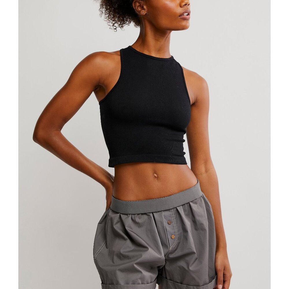 FREE PEOPLE Hayley Racerback Brami / Black